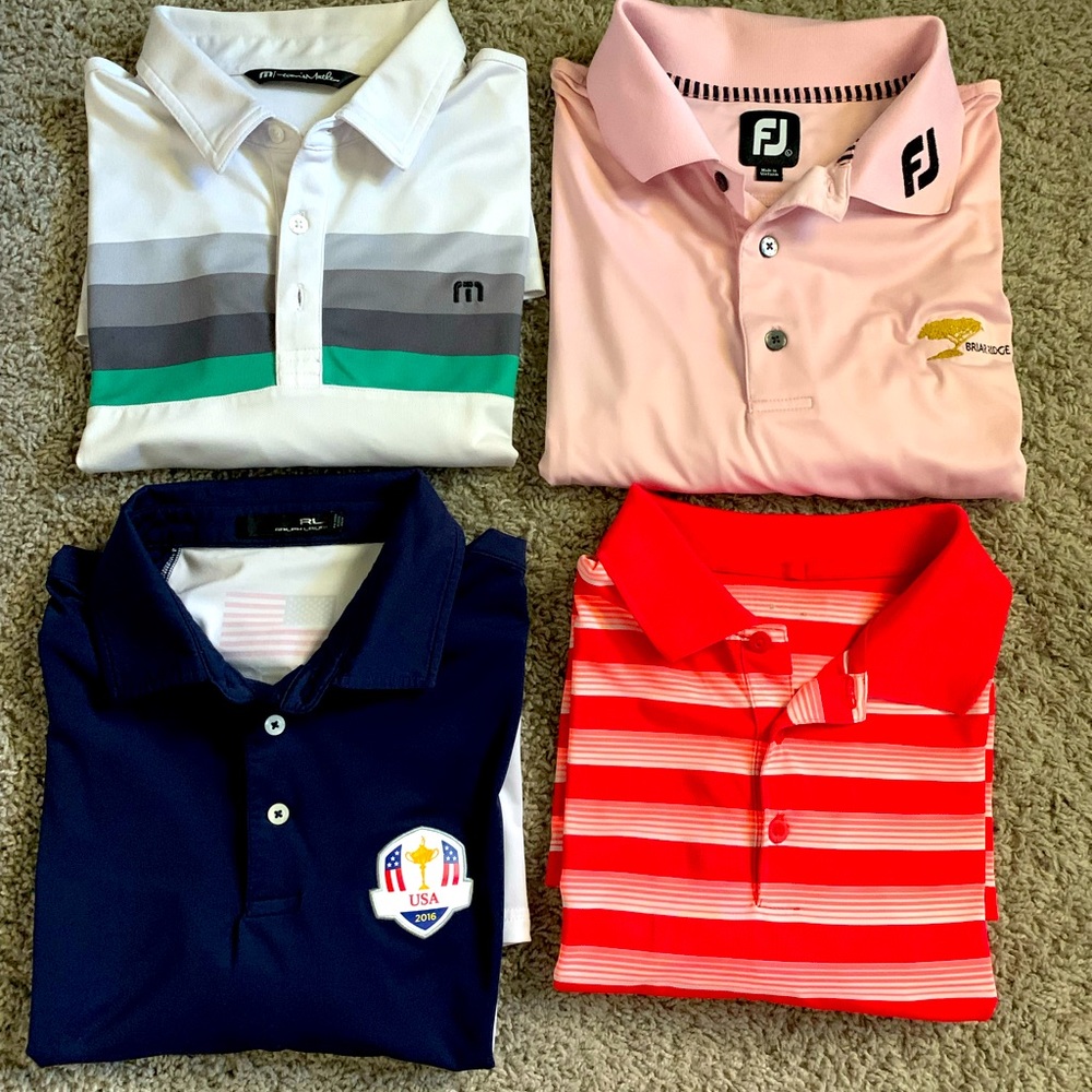 4 Golf Polos - Larges - Travis Mathew, FootJoy, Ralph Lauren, Nike